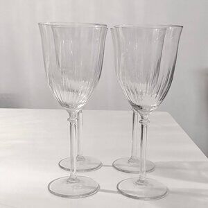Royal Leerdam Crystal Cecelia Water Goblet Set of 4 Wine Glasses 8.75 x 3.5" EUC